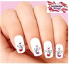 Hearts with Scrolls Pink & Red Assorted Set of 20 Waterslide Nail Decals