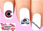 Colorado Avalanche Hockey Assorted Set of 20 Waterslide Nail Decals