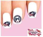 Columbus Blue Jackets Hockey Assorted Set of 20 Waterslide Nail Decals