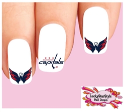 NHL Hockey Washington Capitals Assorted Set of 20 Waterslide Nail Decals