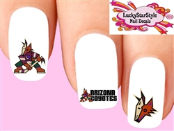 Arizona Coyotes Hockey Assorted Set of 20 Waterslide Nail Decals