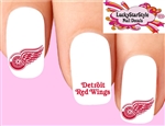 Detroit Red Wings Hockey Assorted Set of 20 Waterslide Nail Decals