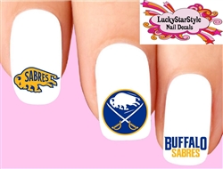 Buffalo Sabres Hockey Assorted Set of 20 Waterslide Nail Decals