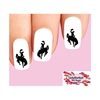 Cowboy on Bucking Horse Silhouette Set of 20 Waterslide Nail Decals