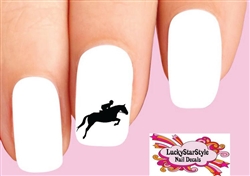 Horse Jumping Jumper Silhouette Set of 20 Waterslide Nail Decals