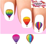 Colorful Hot Air Balloons Assorted Set of 20 Waterslide Nail Decals