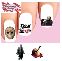 Friday the 13th Jason Voorhees Assorted Set of 20 Waterslide Nail Decals