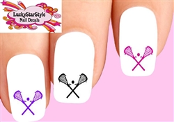 Lacrosse Assorted Set of 20 Waterslide Nail Decals