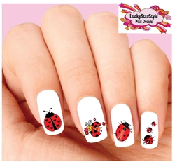 Ladybug Assorted Set of 20 Waterslide Nail Decals