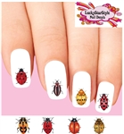 Lady Beetle Ladybug Assorted Set of 20 Waterslide Nail Decals