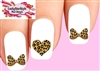 Leopard Heart & Bow Assorted Set of 20 Waterslide Nail Decals