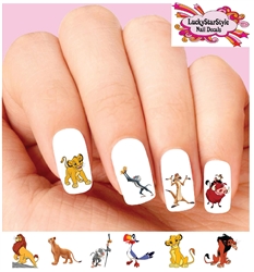 Lion King Simba Scar Mufasa Assorted Set of 20 Waterslide Nail Decals