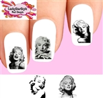 Marilyn Monroe Black Gray Assorted Waterslide Nail Decals