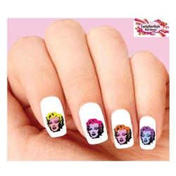 Colorful Andy Warhol Marilyn Monroe Assorted Waterslide Nail Decals