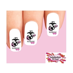 USMC United States US Marine Corps Wife Pink Set of 20 Waterslide Nail Decals