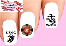 USMC United States US Marine Corps Assorted Set of 20 Waterslide Nail Decals