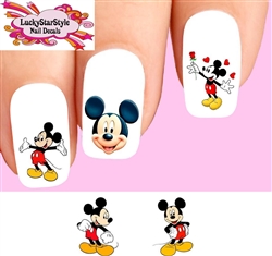 Mickey Mouse Assorted Set of 20  Waterslide Nail Decals