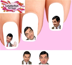 Mr. Bean Assorted Set of 20 Waterslide Nail Decals