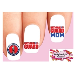 United States US National Guard Mom Assorted Set of 20 Waterslide Nail Decals