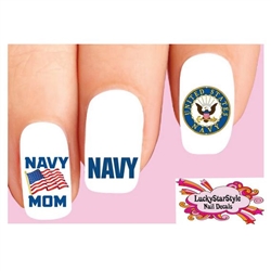 USN United States US Navy Mom Assorted Set of 20 Waterslide Nail Decals