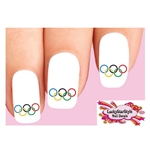 Olympic Rings Set of 20 Waterslide Nail Decals