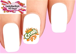 Orange Crush Set of 20 Waterslide Nail Decals