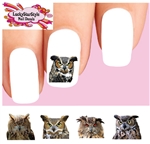 Owls Assorted Set of 20 Waterslide Nail Decals