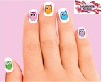 Colorful Owl Assorted Set of 20 Waterslide Nail Decals