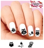Owl Silhouette Black Assorted Set of 20 Waterslide Nail Decals