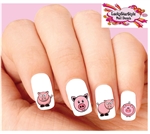 Cute Pink Pigs Assorted Set of 20 Waterslide Nail Decals