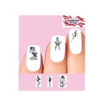 Sexy Pin up Girls Black & White Assorted Set of 20 Waterslide Nail Decals