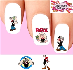 Popeye & Olive Oyl Assorted Set of 20 Waterslide Nail Decals