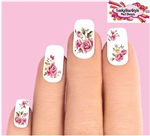 Pink & Yellow Roses Assorted Set of 20 Waterslide Nail Decals