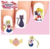 Sailor Moon & Luna Assorted Set of 20 Waterslide Nail Decals