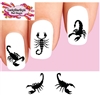 Black Scorpion Silhouette Assorted Set of 20 Assorted Waterslide Nail Decals