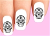 Day of the Dead Sugar Black & Clear Set of 20 Waterslide Nail Decals