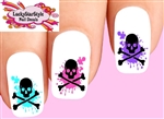 Skull Splatter Assorted Set of 20 Waterslide Nail Decals