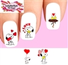 Snoopy Woodstock Valentines Day Hearts Love Assorted Set of 20 Waterslide Nail Decals