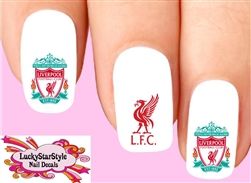 Liverpool Football Club Soccer Set of 20 Waterslide Nail Decals