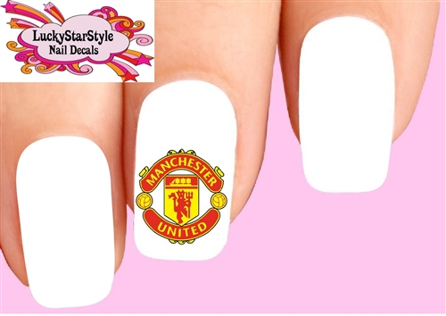 Manchester United Football Soccer Set of 20 Waterslide Nail Decals