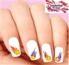 Softball with Flames Assorted Set of 20 Waterslide Nail Decals