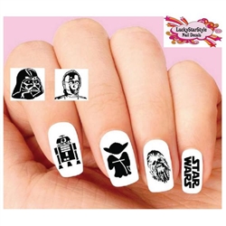 Star Wars Silhouette Assorted Set of 20 Waterslide Nail Decals