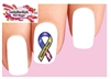 Support Our Troops Yellow Ribbon with Flag Set of 20 Waterslide Nail Decals