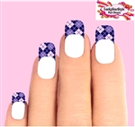 Purple Argyle Tips Set of 10 Waterslide Nail Decals