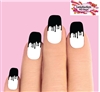 Black Paint Dripping Drip Set of 10 Waterslide Nail Decals Tips