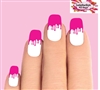 Pink Paint Dripping Drip Set of 10 Waterslide Nail Decals Tips