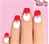 Red Blood Paint Drip Dripping Set of 10 Waterslide Nail Decals Tips