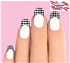 Houndstooth Black & Clear Set of 10 Waterslide Nail Decals Tips