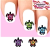 Colorful Hawaiian Turtle with Hibiscus Assorted Set of 20 Waterslide Nail Decals