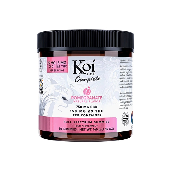 Koi Complete Full Spectrum CBD Gummies Pomegranate Flavored